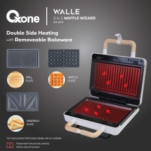 OXONE OX849 Waffle Sandwich Maker 3in1
